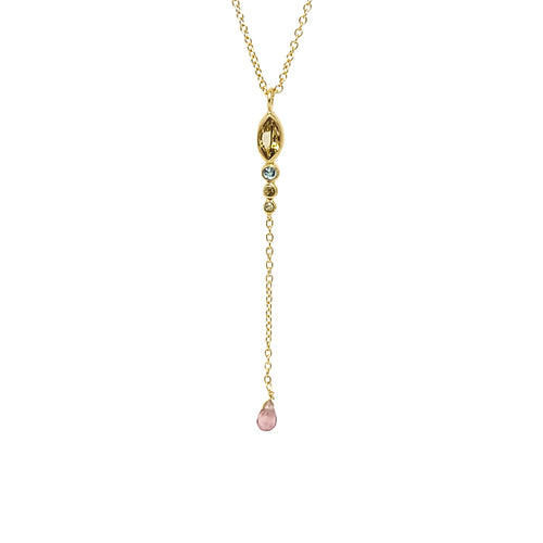 Gold Plated Multi Tourmaline Necklace