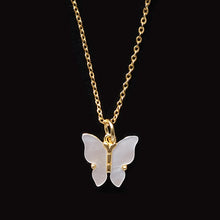 Load image into Gallery viewer, Gold Plated Butterfly Necklace With Mother Of Pearl