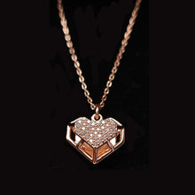 Load image into Gallery viewer, Rose Gold Plated Heart Necklace With Cubic Zirconia
