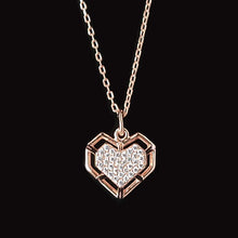 Load image into Gallery viewer, Rose Gold Plated Heart Necklace With Cubic Zirconia