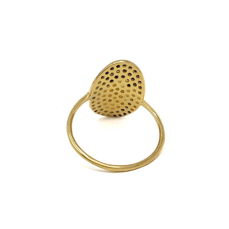 Gold Plated Back And White Zircon Ring