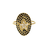 Gold Plated Back And White Zircon Ring