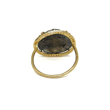Charger l&#39;image dans la galerie, Gold Plated Labradorite And Multi-Colored Zircon Halo Ring