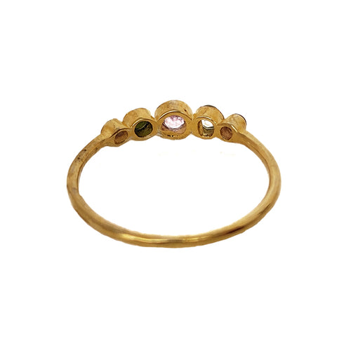 Gold Plated Multi-Colored Tourmaline Ring
