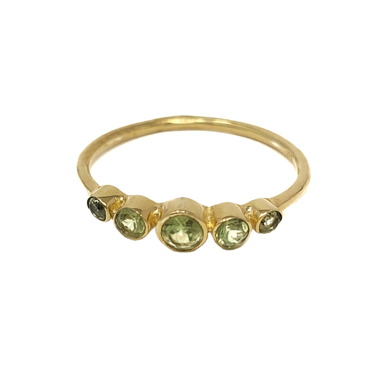 Gold Plated Green Tourmaline Ring