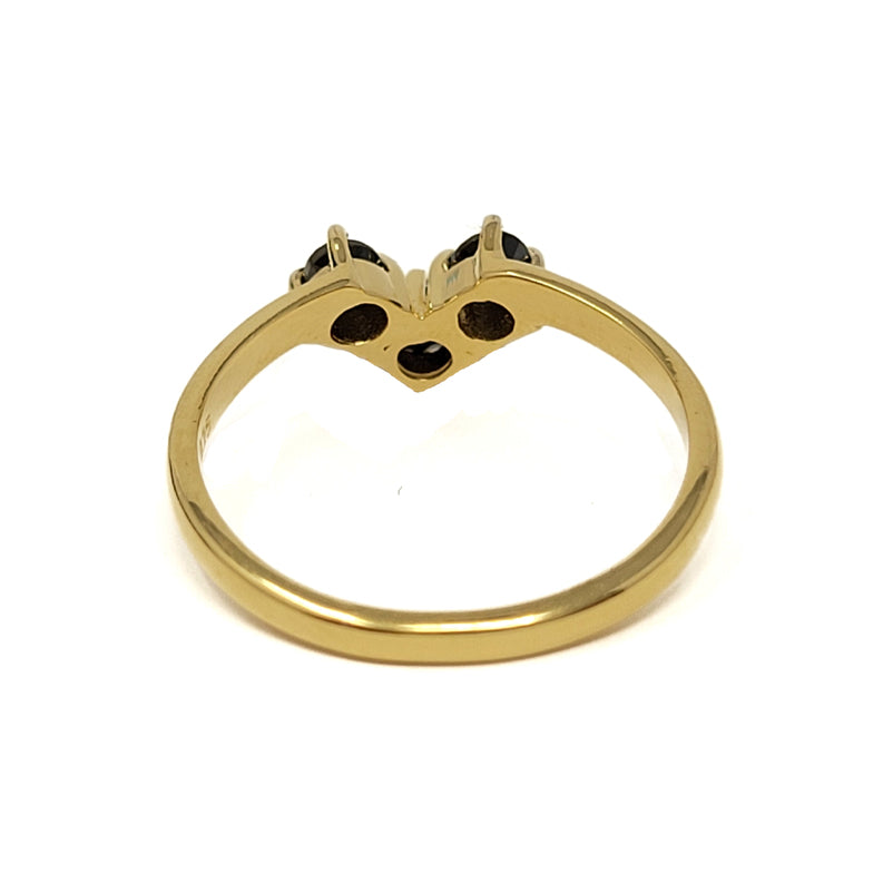 Gold Plated Black Spinel Ring