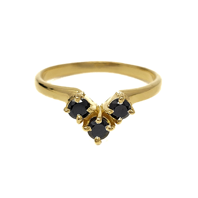 Gold Plated Black Spinel Ring