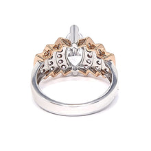 Charger l&#39;image dans la galerie, Silver Two-Tone Rose Gold Plated Marquise Pink And Clear Cubic Zirconia Ring