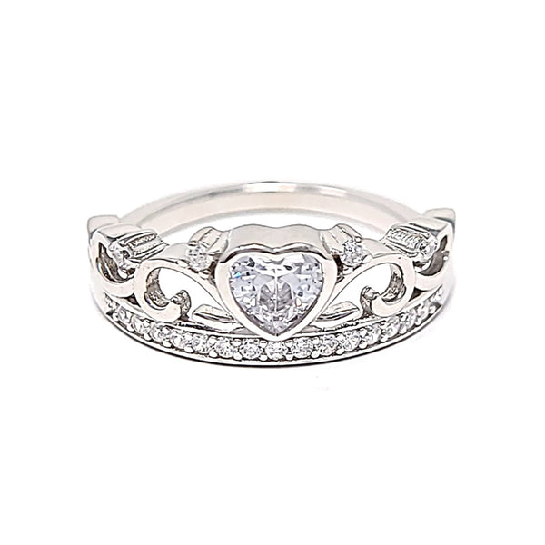 Journey Tiara Cubic Zirconia Ring - Sterling Silver 925 Women's Ring (Sizes 3-15 Available)