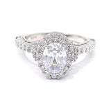 Silver Clear Cubic Zirconia Halo Ring