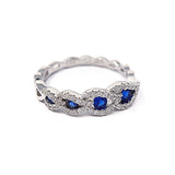 Silver Blue Spinel And Clear Cubic Zirconia Ring