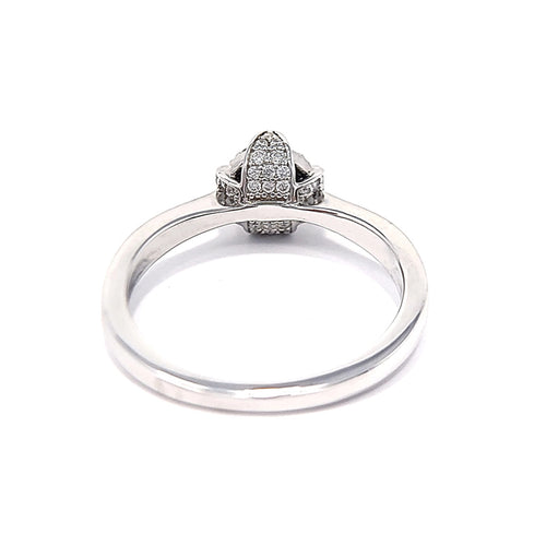 Silver Cubic Zirconia Round Halo Ring