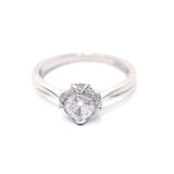 Silver Cubic Zirconia Round Halo Ring