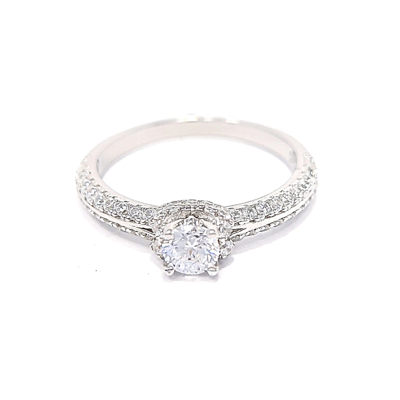 Silver Clear Cubic Zirconia Ring