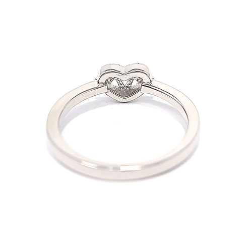 Silver Heartbeat Clear Cubic Zirconia Ring