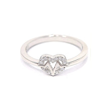 Load image into Gallery viewer, Silver Heartbeat Clear Cubic Zirconia Ring
