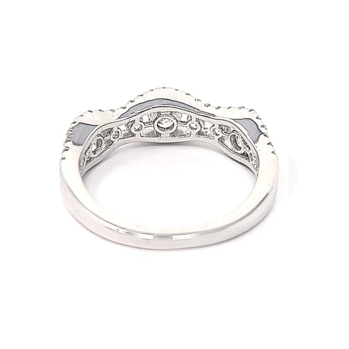 Silver Cascading Wave Clear Cubic Zirconia Ring