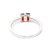 Charger l&#39;image dans la galerie, Silver Twin Garnet And Clear Cubic Zirconia Ring