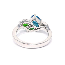 Load image into Gallery viewer, Silver Blue, Green, And Clear Cubic Zirconia Ring