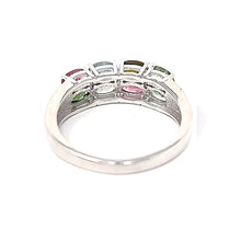 Load image into Gallery viewer, Silver Multi Tourmaline Ring