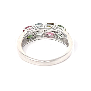 Silver Multi Tourmaline Ring