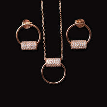 Load image into Gallery viewer, Rose Gold Plated Set With Cubic Zirconia