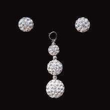 Load image into Gallery viewer, Sterling Silver Necklace Earrings Set With White Crystals