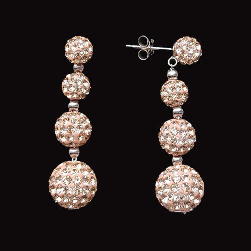 Silver Necklace Earrings Set With Crystals