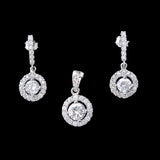 Silver Pendant Earrings Set With Cubic Zirconia