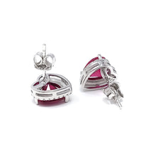 Load image into Gallery viewer, Ruby Heart Pendant Earring Set With Cubic Zirconia