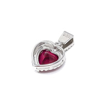 Load image into Gallery viewer, Ruby Heart Pendant Earring Set With Cubic Zirconia